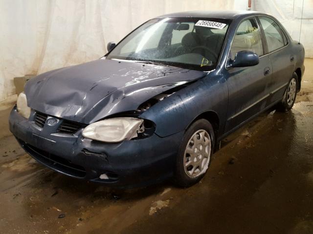 KMHJF35F2YU943315 - 2000 HYUNDAI ELANTRA GL BLUE photo 2