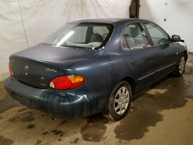 KMHJF35F2YU943315 - 2000 HYUNDAI ELANTRA GL BLUE photo 4