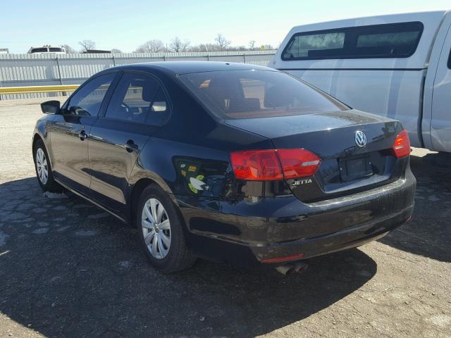 3VW2K7AJ8DM265767 - 2013 VOLKSWAGEN JETTA BASE შავი ფოტო 3