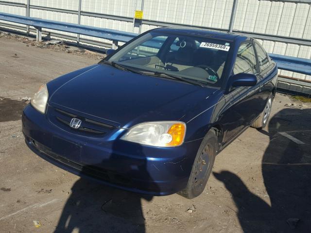 1HGEM22991L076500 - 2001 HONDA CIVIC SI BLUE photo 2