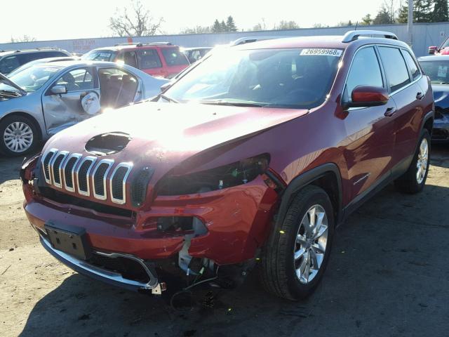 1C4PJMDS9FW698144 - 2015 JEEP CHEROKEE L RED photo 2