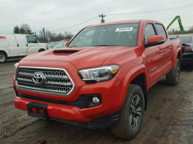 5TFCZ5AN3GX018178 - 2016 TOYOTA TACOMA DOU ORANGE photo 2