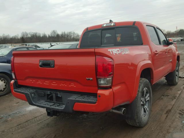 5TFCZ5AN3GX018178 - 2016 TOYOTA TACOMA DOU ORANGE photo 4