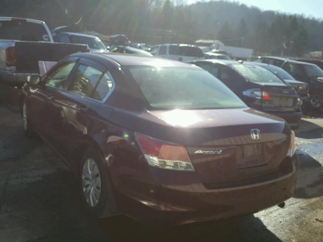 1HGCP26358A163532 - 2008 HONDA ACCORD LX BURGUNDY photo 3