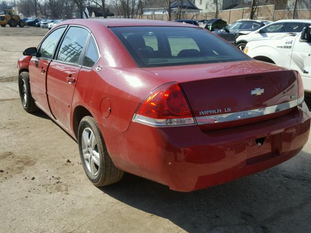 2G1WB58K979363588 - 2007 CHEVROLET IMPALA LS RED photo 3