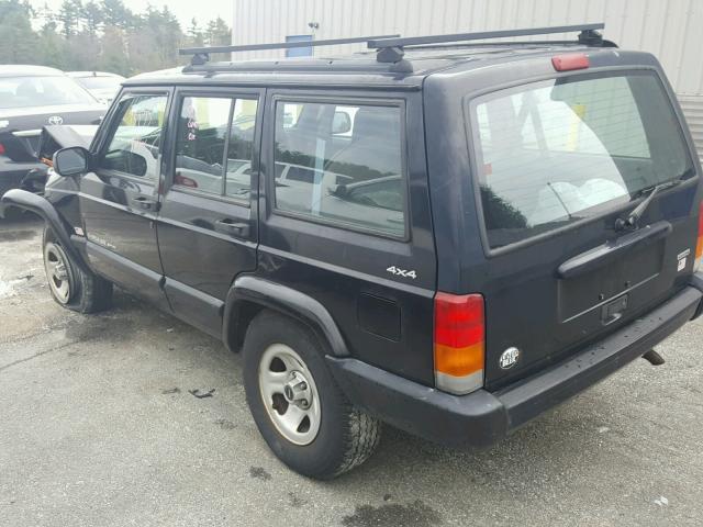 1J4FF48S3YL253114 - 2000 JEEP CHEROKEE S BLACK photo 3