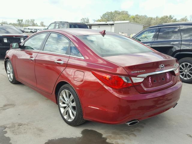 5NPEC4AC4BH026717 - 2011 HYUNDAI SONATA SE RED photo 3