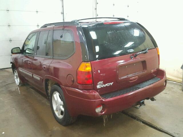 1GKDT13S222383589 - 2002 GMC ENVOY MAROON photo 3