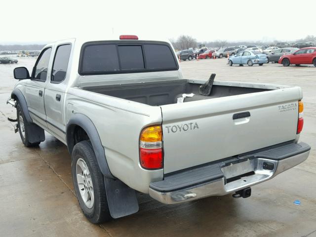 5TEGN92N94Z396951 - 2004 TOYOTA TACOMA DOU SILVER photo 3