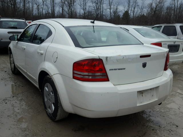 1B3LC46K78N670102 - 2008 DODGE AVENGER SE WHITE photo 3