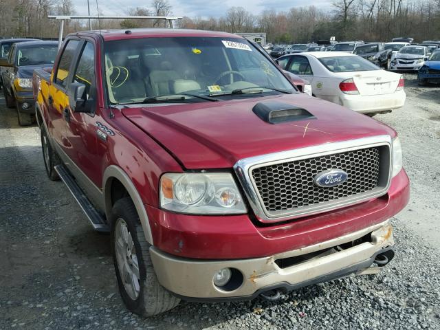 1FTPW14V27KA86807 - 2007 FORD F150 SUPER BURGUNDY photo 1