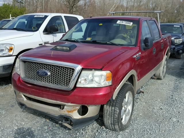 1FTPW14V27KA86807 - 2007 FORD F150 SUPER BURGUNDY photo 2