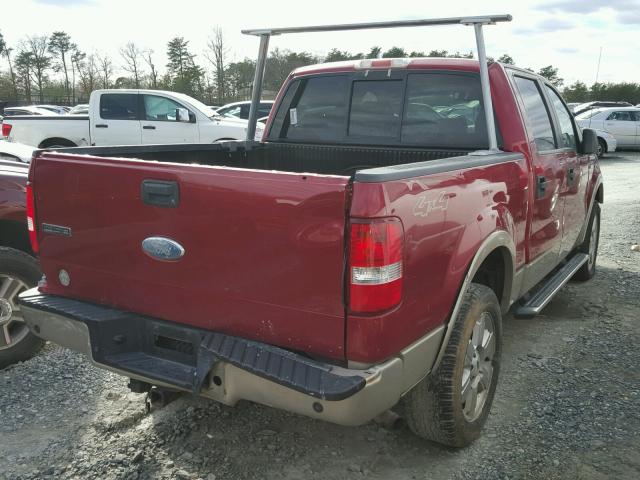 1FTPW14V27KA86807 - 2007 FORD F150 SUPER BURGUNDY photo 4