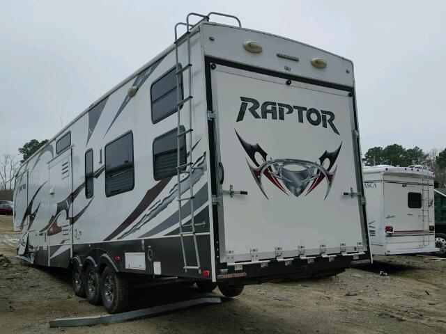 4YDF3912XCR800727 - 2012 KEYSTONE RAPTOR WHITE photo 3