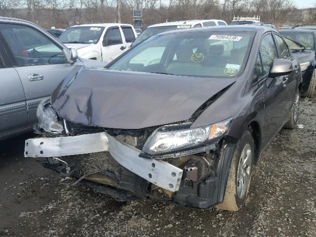 2HGFB2F52DH598873 - 2013 HONDA CIVIC LX BROWN photo 2