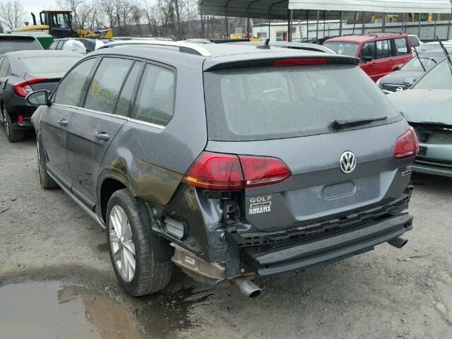 3VWH17AU4HM522842 - 2017 VOLKSWAGEN GOLF ALLTR GRAY photo 3