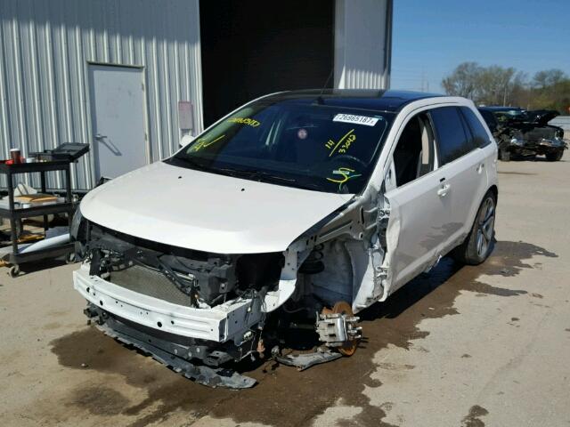 2FMDK4AK6EBB06666 - 2014 FORD EDGE SPORT WHITE photo 2