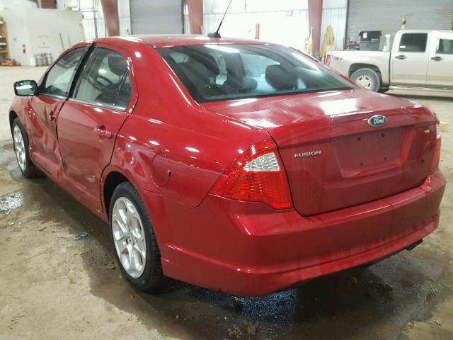 3FAHP0HA6BR278891 - 2011 FORD FUSION SE RED photo 3