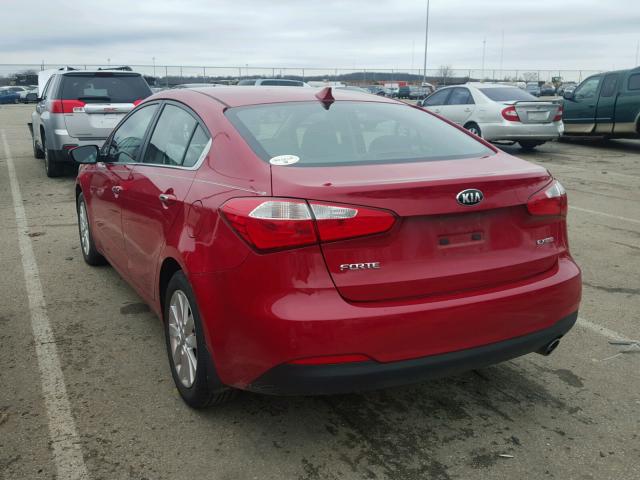 KNAFX4A84F5290138 - 2015 KIA FORTE EX RED photo 3