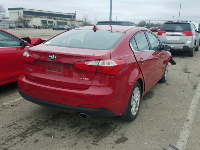 KNAFX4A84F5290138 - 2015 KIA FORTE EX RED photo 4