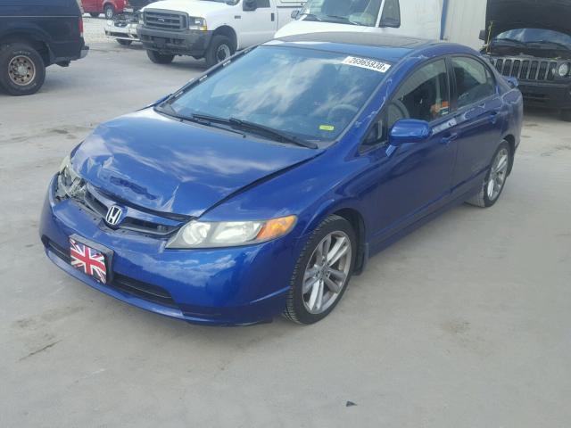 2HGFA55587H705368 - 2007 HONDA CIVIC SI BLUE photo 2