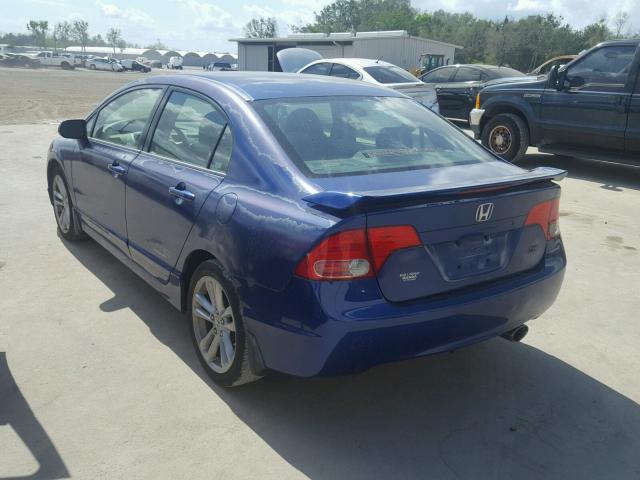 2HGFA55587H705368 - 2007 HONDA CIVIC SI BLUE photo 3