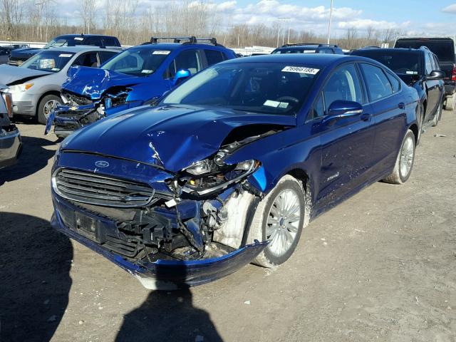 3FA6P0LU9DR207230 - 2013 FORD FUSION SE BLUE photo 2