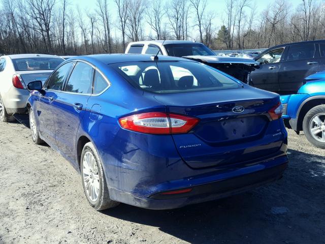 3FA6P0LU9DR207230 - 2013 FORD FUSION SE BLUE photo 3