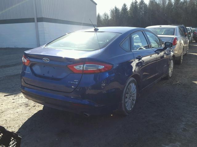 3FA6P0LU9DR207230 - 2013 FORD FUSION SE BLUE photo 4