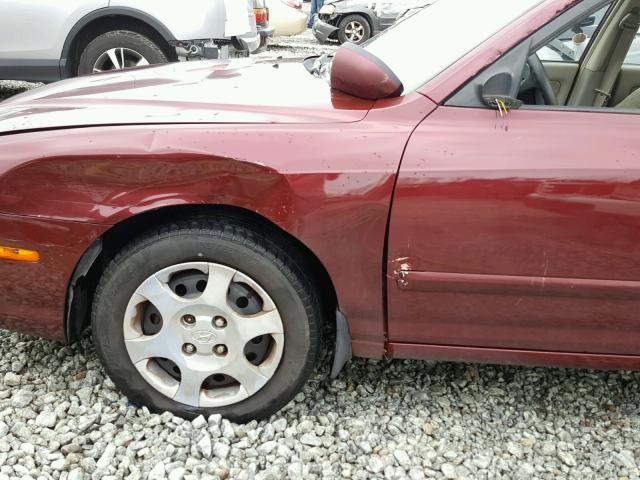 KMHDN45D22U254788 - 2002 HYUNDAI ELANTRA GL MAROON photo 9