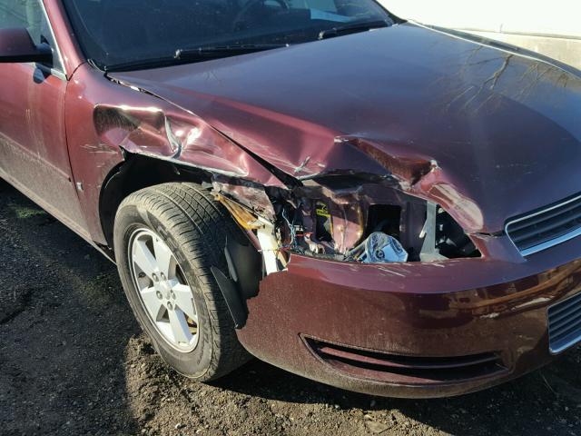 2G1WT58K479178832 - 2007 CHEVROLET IMPALA LT MAROON photo 9