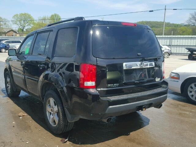 5FNYF3H53BB034831 - 2011 HONDA PILOT EXL BLACK photo 3