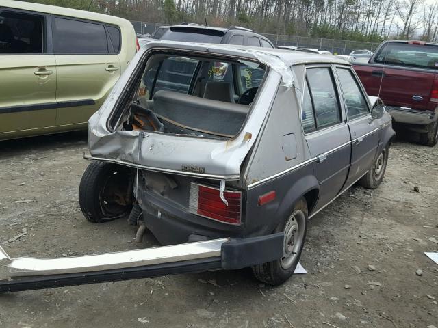 1P3BM48CXFD388150 - 1985 PLYMOUTH HORIZON SE SILVER photo 4