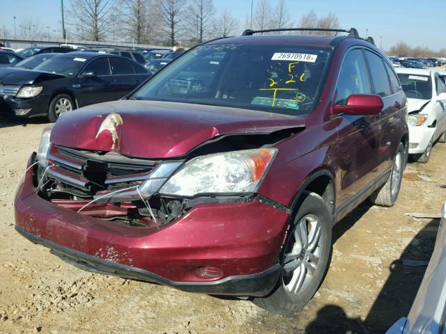 5J6RE4H77AL045321 - 2010 HONDA CR-V EXL MAROON photo 2