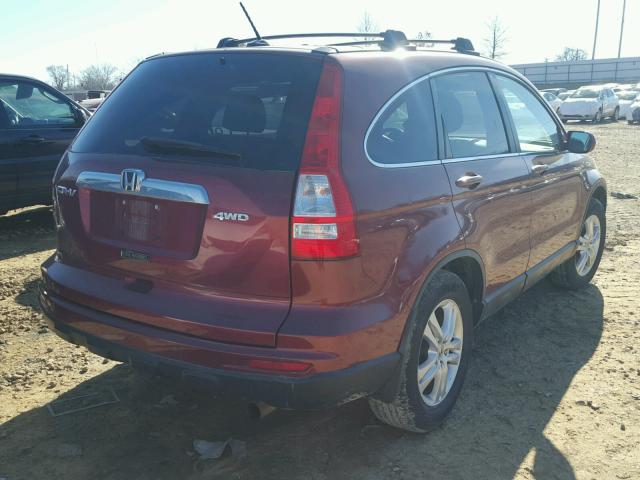 5J6RE4H77AL045321 - 2010 HONDA CR-V EXL MAROON photo 4