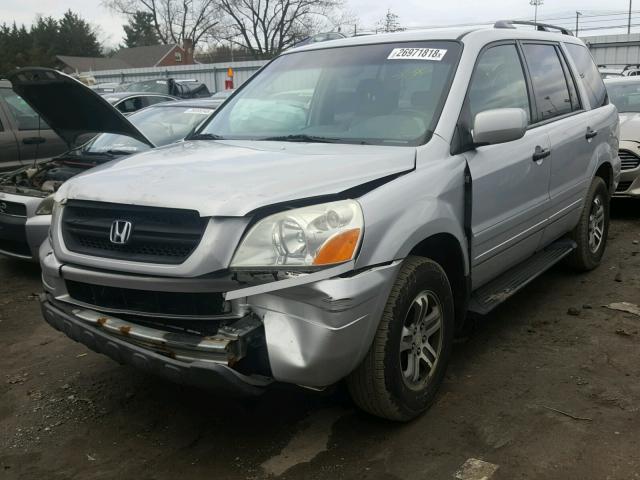 2HKYF18704H550087 - 2004 HONDA PILOT EXL SILVER photo 2