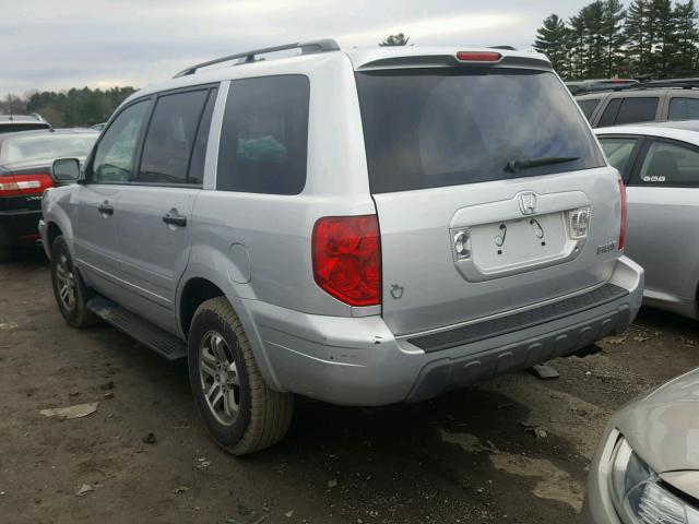 2HKYF18704H550087 - 2004 HONDA PILOT EXL SILVER photo 3