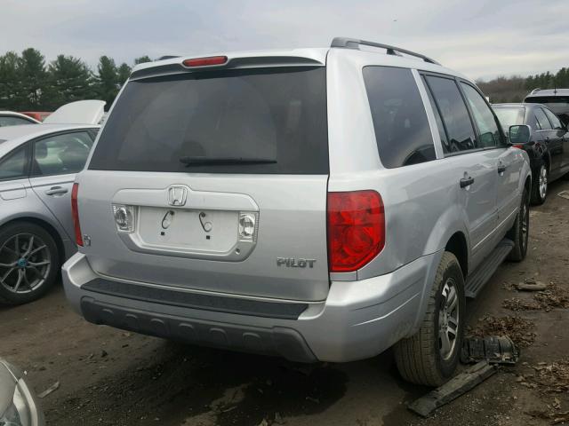 2HKYF18704H550087 - 2004 HONDA PILOT EXL SILVER photo 4