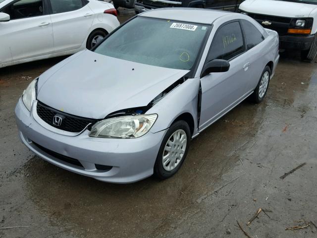 1HGEM22524L084522 - 2004 HONDA CIVIC LX SILVER photo 2