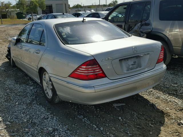 WDBNG70J03A349210 - 2003 MERCEDES-BENZ S 430 SILVER photo 3