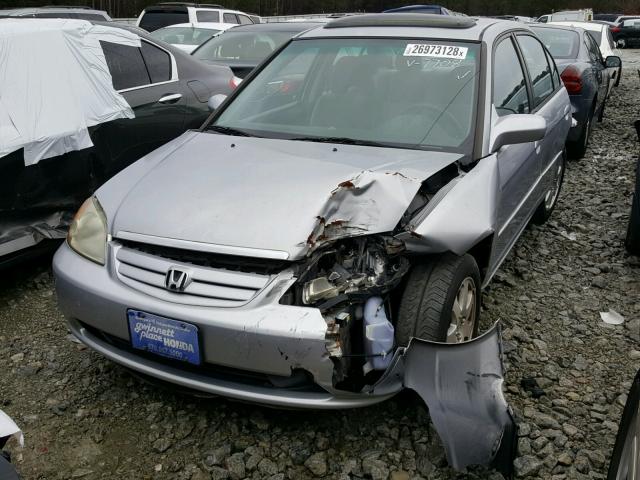 2HGES26883H577708 - 2003 HONDA CIVIC EX SILVER photo 2