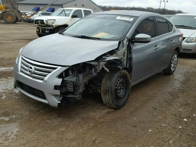 3N1AB7AP8EY309489 - 2014 NISSAN SENTRA S SILVER photo 2