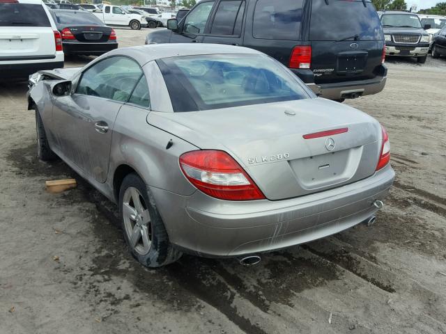 WDBWK54F17F156778 - 2007 MERCEDES-BENZ SLK 280 GRAY photo 3