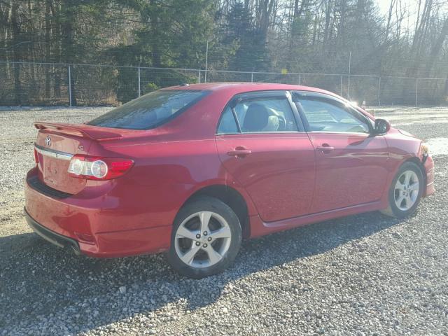 2T1BU4EE5BC606296 - 2011 TOYOTA COROLLA BA RED photo 4