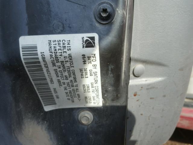 1G8AF52F45Z117952 - 2005 SATURN ION LEVEL RED photo 10