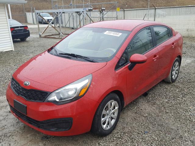 KNADM4A37D6191521 - 2013 KIA RIO LX RED photo 2