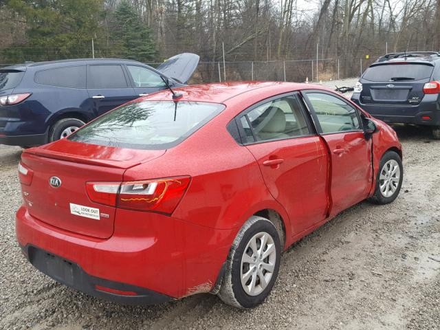 KNADM4A37D6191521 - 2013 KIA RIO LX RED photo 4