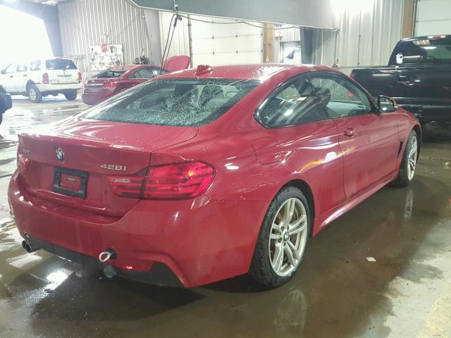 WBA3N9C56EF720155 - 2014 BMW 428 XI RED photo 4