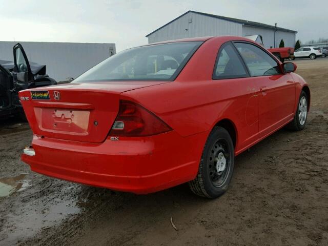 1HGEM22962L078237 - 2002 HONDA CIVIC EX RED photo 4