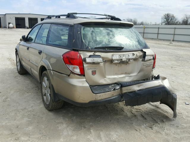 4S4BP61C787338462 - 2008 SUBARU OUTBACK 2. GOLD photo 3